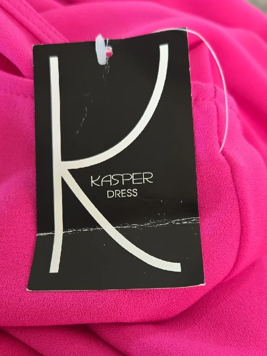 Kasper Sleeveless Button-Front Midi Dress With Pockets in Hot Pink - Picture 3 of 4